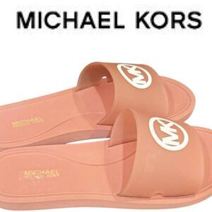 Michael Kors MK Circle Logo Jelly Slide Sandals